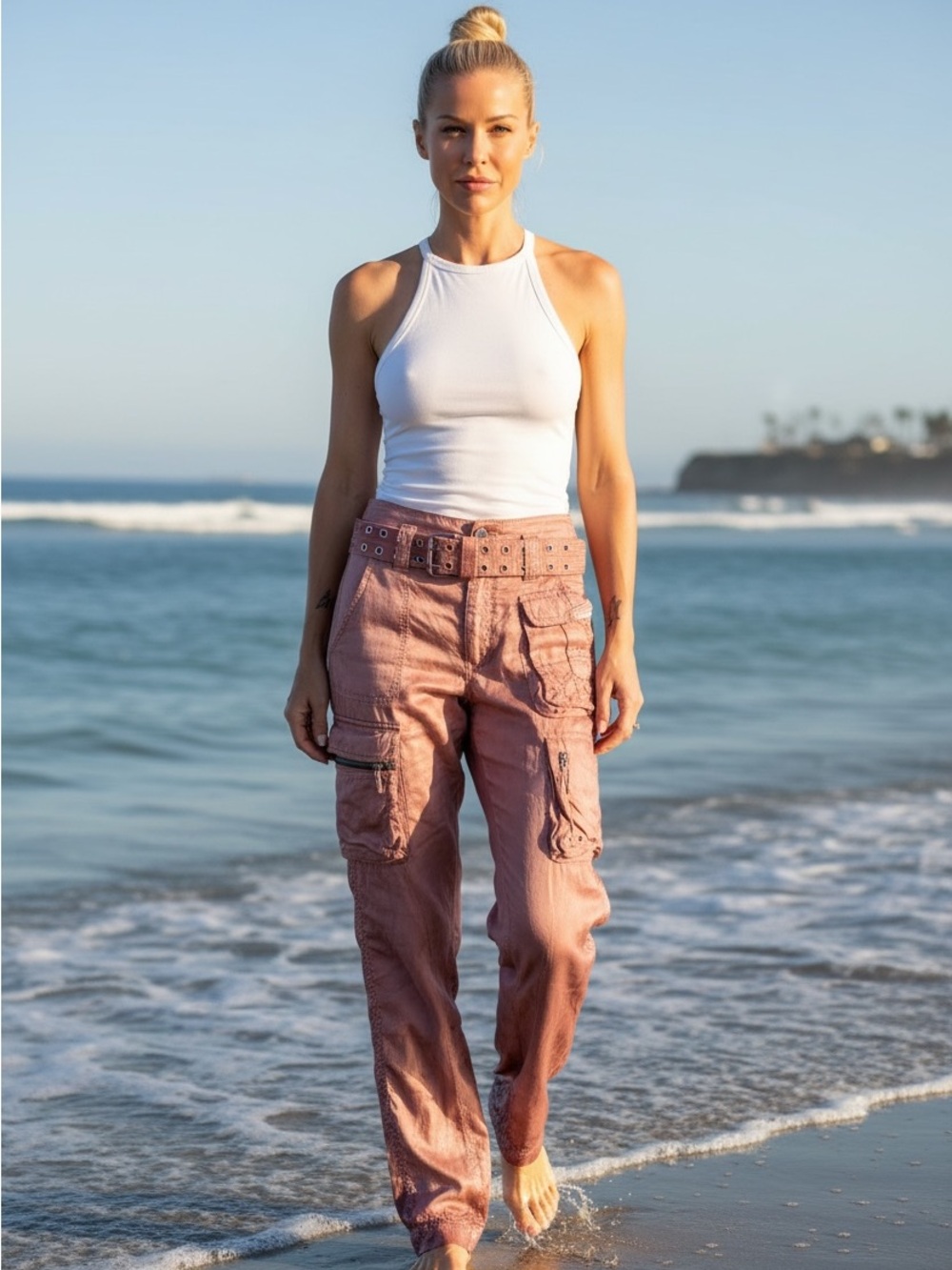Pëtë & grëta johnny was Washed salmon Cargo Pants with Belt 6